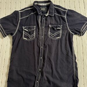 Buckle Black Casual Button-Down Shirt